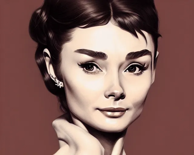 Image similar to photography of audrey hepburn, deep focus,, intricate, elegant, highly detailed, digital painting, artstation, concept art, matte, sharp focus, illustration, art by artgerm and greg rutkowski and alphonse mucha