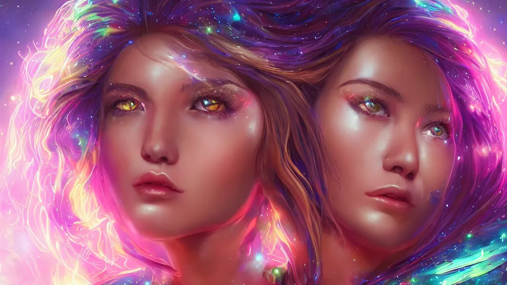 Image similar to highly detailed close up portrait of a celestial girl with a body made of cosmic energy, character art, studio lightning, bright colors, intricate, masterpiece, photorealistic, hiperrealistic, sharp focus, high contrast, Artstation HQ, DeviantArt trending, 4k UHD, Unreal Engine 5