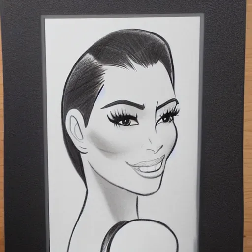 Image similar to milt kahl pencil sketch of kim kardashian