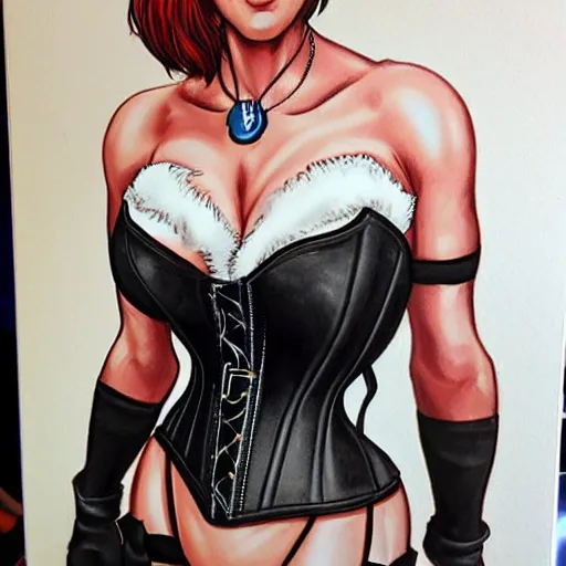 Image similar to Joe Biden in a corset by artgerm