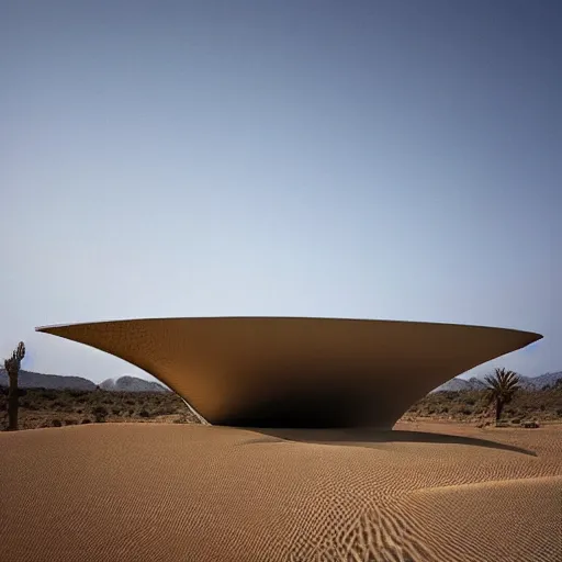Image similar to architectural photograph by iwan baan of a playful building in the shape of a monitor lizard in the middle of the desert, designed by future systems