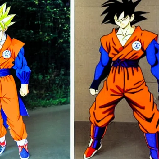 Image similar to a real life goku accidentally caught on camera in the 1 9 9 0 s