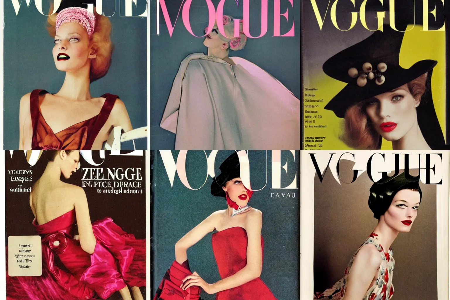 Prompt: vintage vogue fashion magazine cover