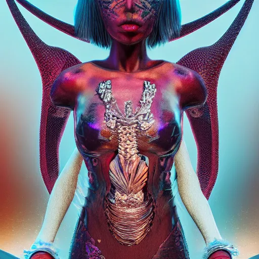 Prompt: queen of mutants, 4 k, intricate, jaw dropping, gorgeous, surreal, octane render