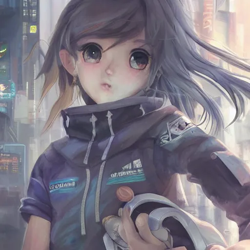 Image similar to dynamic composition, motion, ultra-detailed, incredibly detailed, a lot of details, amazing fine details and brush strokes, colorful and grayish palette, smooth, HD semirealistic anime CG concept art digital painting, watercolor oil painting of Clean and detailed post-cyberpunk sci-fi close-up schoolgirl in asian city in style of cytus and deemo, blue flame, relaxing, calm and mysterious vibes,, by a Chinese artist at ArtStation, by Huang Guangjian, Fenghua Zhong, Ruan Jia, Xin Jin and Wei Chang. Realistic artwork of a Chinese videogame, gradients, gentle an harmonic grayish colors. set in half-life 2, Matrix, GITS, Blade Runner, Neotokyo Source, Syndicate(2012), dynamic composition, beautiful with eerie vibes, very inspirational, very stylish, with gradients, surrealistic, dystopia, postapocalyptic vibes, depth of field, mist, rich cinematic atmosphere, perfect digital art, mystical journey in strange world