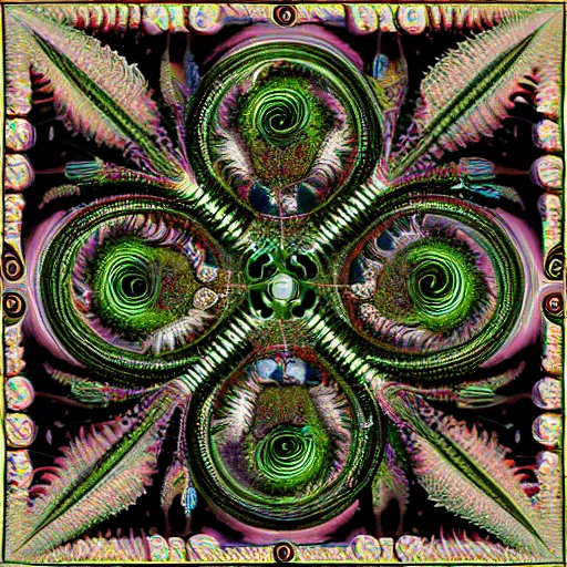 Image similar to Lovecraftian Russian Orthodox surreal fractal structures