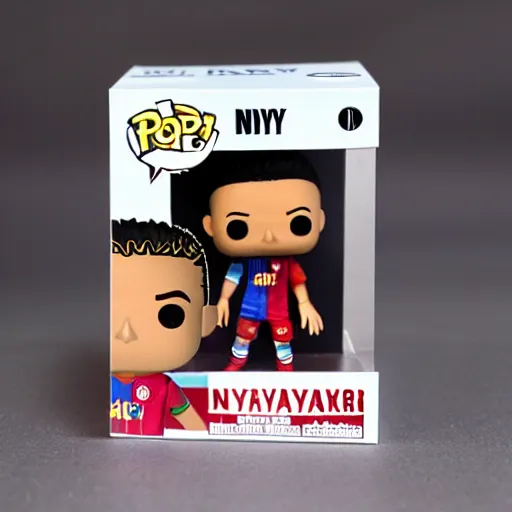 Image similar to neymar funko pop toy, detailed