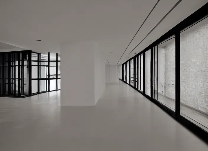 Prompt: A modern building interior, interior photography, aesthetic