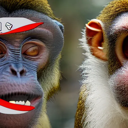 Image similar to monkey is a youtuber, 3d