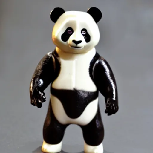 Prompt: panda as a 1 9 8 0 s kenner action figure