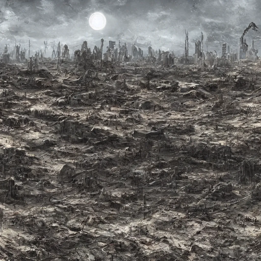 Prompt: abandoned planet,a post apocalyptic earth