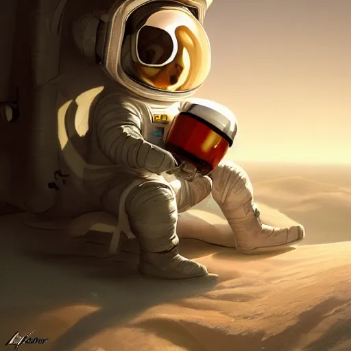 Image similar to an adorable chipmunk in an astronaut suit on the moon, warm lighting with cool shadows, digital painting, detailed, trending on artstation, in the style of dominik mayer thomas dubois, gaston bussiere, 8 k, octane render