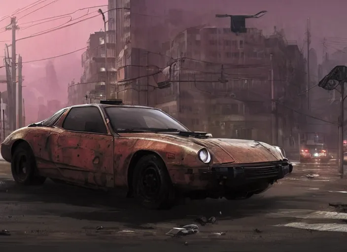 Prompt: A QUADRA TYPE-66 AVENGER car as a GTA 5 loading screen, intricate, dystopian, sci-fi, extremely detailed, digital painting, artstation, concept art, smooth, sharp focus, illustration, intimidating lighting, incredible art by artgerm and greg rutkowski and alphonse mucha and simon stalenhag