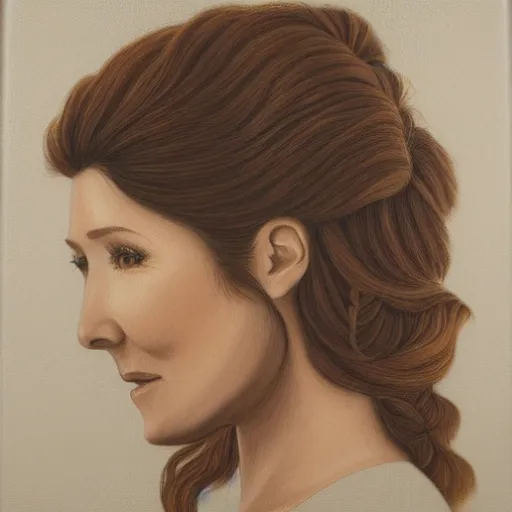 Image similar to Jewel Staite, head and shoulders portrait, extremely detailed masterpiece, one single continues line.