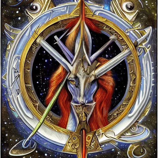 Image similar to detailed and sharp sagittarius artistic zodiac artwork, mystic style, detailed, 8 k, detailed, symmetrical, by brian froud