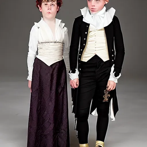 Image similar to regency era romance but with goth kids