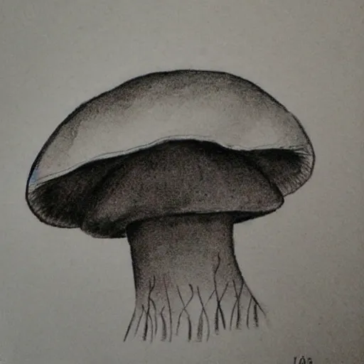 Image similar to ink drawing of a mushroom,