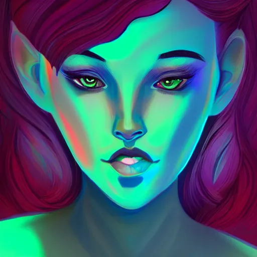 Image similar to portrait of a woman inspired by lois van baarle, iridescent, holographic