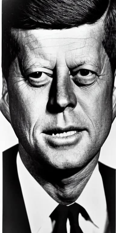 Image similar to a photograph of john f kennedy by chuck close