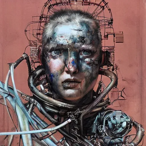 Prompt: mad max the road warrior by brendan mccarthywires cybernetic implants, steelpunk, abandoned steelworks, grime and grunge, in the style of adrian ghenie, esao andrews, jenny saville,, surrealism, dark art by james jean, takato yamamoto