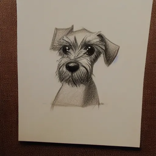 Image similar to milt kahl pencil sketch of mini schnauzer