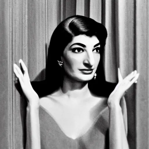 Image similar to symmetry, beautiful maria callas, cinematic shots