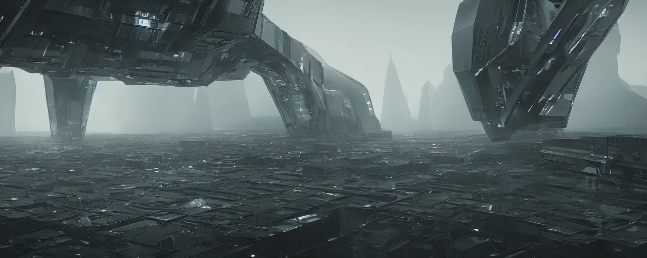 Prompt: dark scifi megastructure, octane render, volumetric lighting