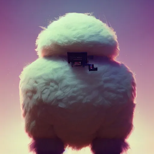 Image similar to fluffy android character :: by beeple and James Gilleard and Justin Gerard :: ornate, dynamic, particulate, intricate, elegant, highly detailed, centered, artstation, smooth, sharp focus, octane render, 3d