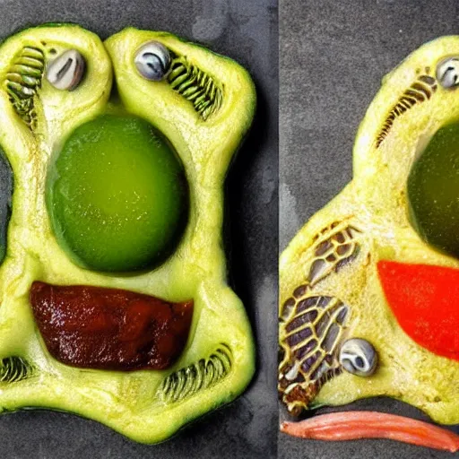 Image similar to photo of alien food