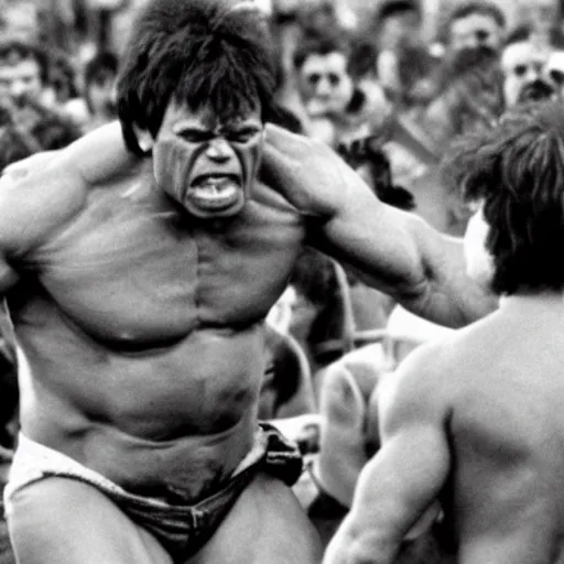 Image similar to hulk performing at woodstock