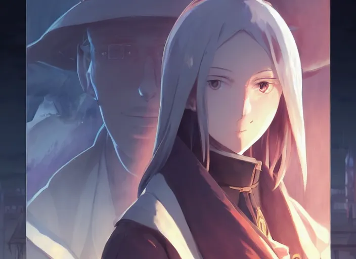 Prompt: portrait of lady maria, helm of second world war warship in background, illustration concept art anime key visual trending pixiv fanbox by wlop and greg rutkowski and makoto shinkai and studio ghibli and kyoto animation, symmetrical facial features, astral witch clothes, ww 2, golden details, gapmoe yandere grimdark, volumetric lighting, backlit