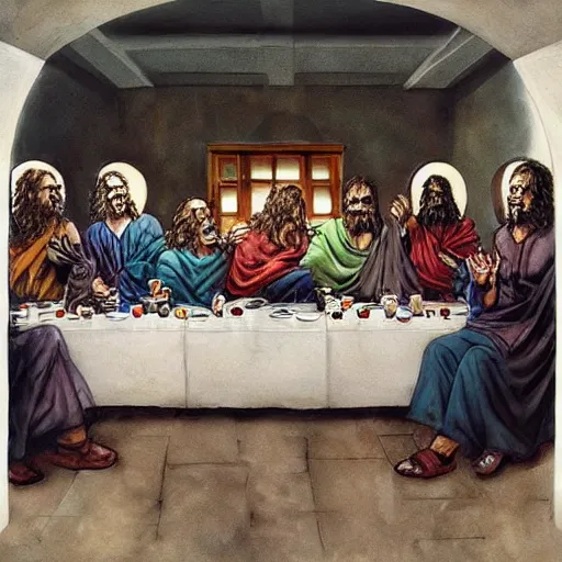 Image similar to The Last Supper by Simon Bisley