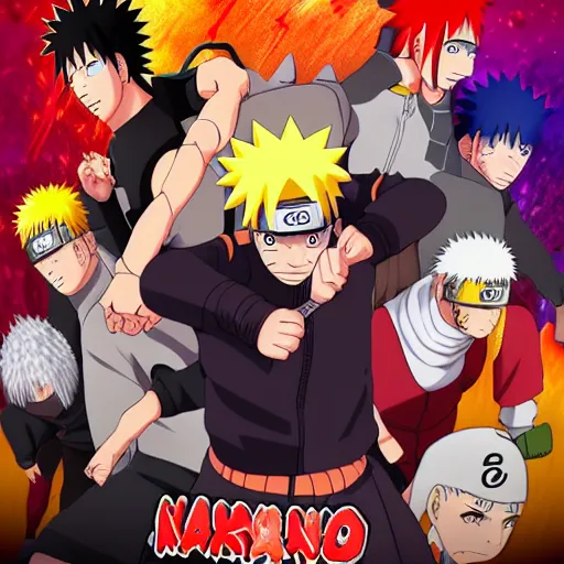 Image similar to Naruto vs pain poster, 4k, anime, hd, artstation