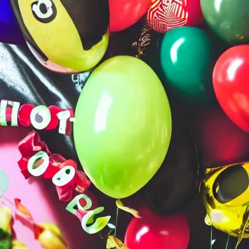 Image similar to photo of a french avocat with birthday balloons