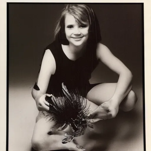 Prompt: 1 9 8 0 s yearbook photo of an axolotl, studio photography