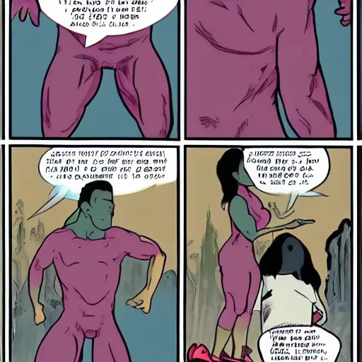 Image similar to “a comic of a man transforming into a woman”