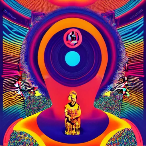 Image similar to album cover design design depicting the alter to the ai machine gods, by jonathan zawada, pi - slices, and tristan eaton, digital art