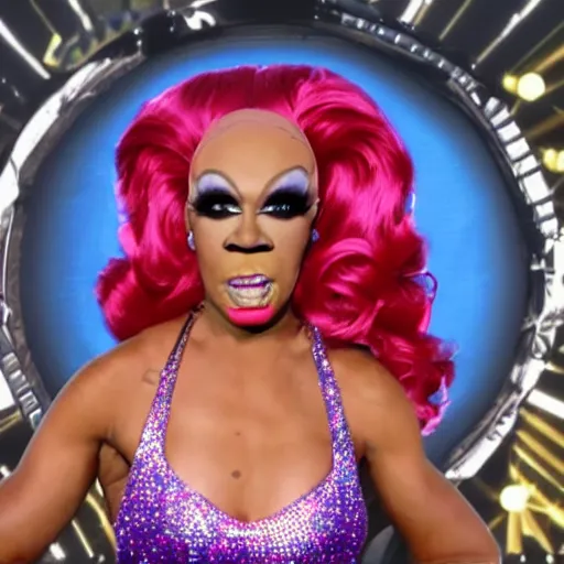 Prompt: Still of Trevor Noah as a drag queen on RuPaul's Drag Race (2018)