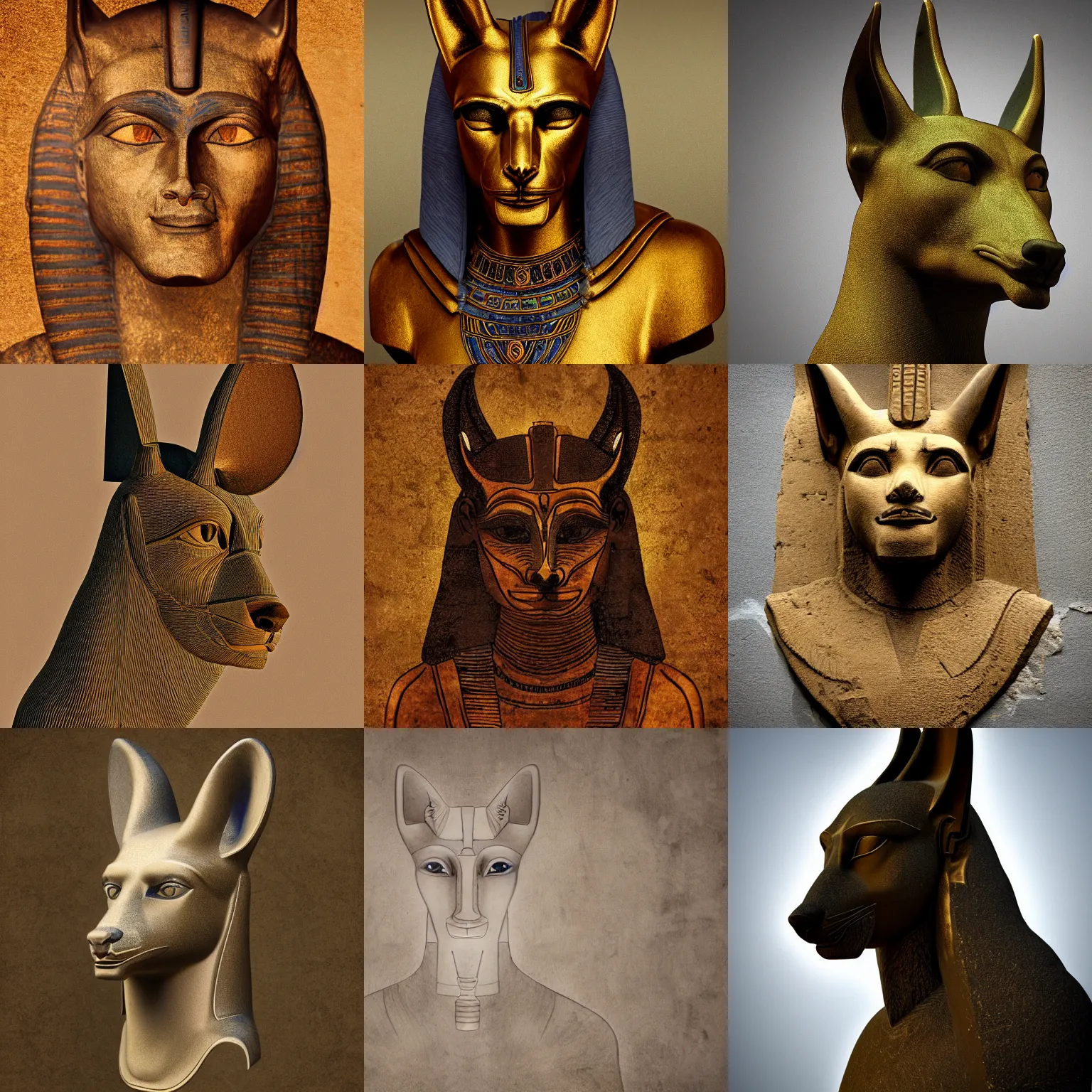 Prompt: Anubis portrait, 8k, Ancient Rome