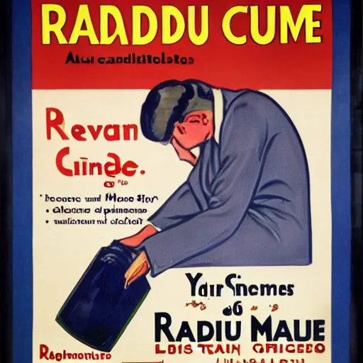 Image similar to year 1 9 2 8 commercial poster for radium miracle cure