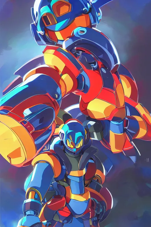 Image similar to robot ninja mask helmet megaman x zero rockman 2 0 2 2 switch game boss legacy collection fanart artsation, art gta 5 comics, behance hd by jesper ejsing, by rhads, makoto shinkai and lois van baarle, ilya kuvshinov, rossdraws global illumination ray tracing