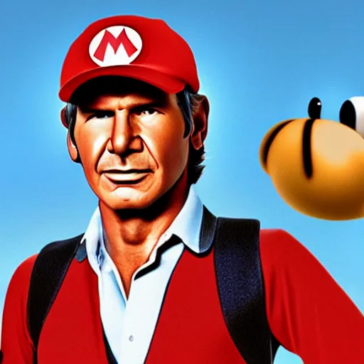 Prompt: Harrison ford as Super Mario, photography