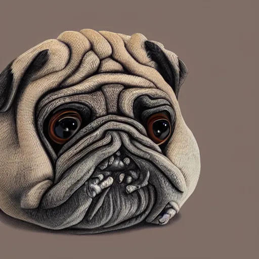 Image similar to A tardigrade with the eyes and mouth of a pug, national geographic-file-photograph, paywall-content, premium-award-winning, trending on artstation