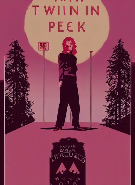 Image similar to twin peaks movie poster art by tomer hanuka