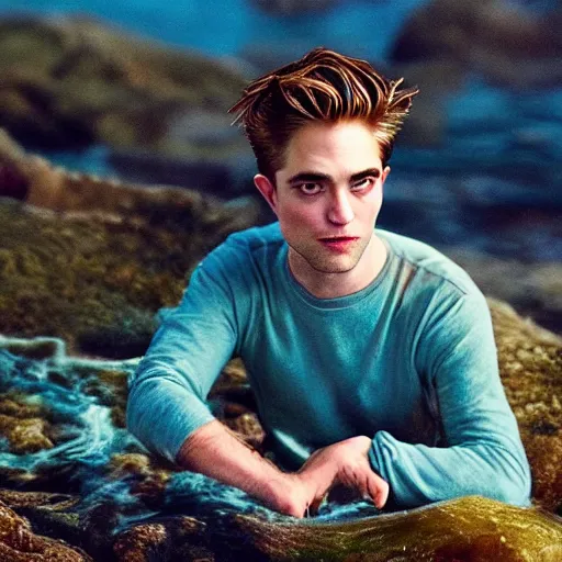 Image similar to robert pattinson as a merman