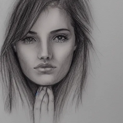 Image similar to a perfectly drawn sketch of a portrait of of woman, illustration, sketch