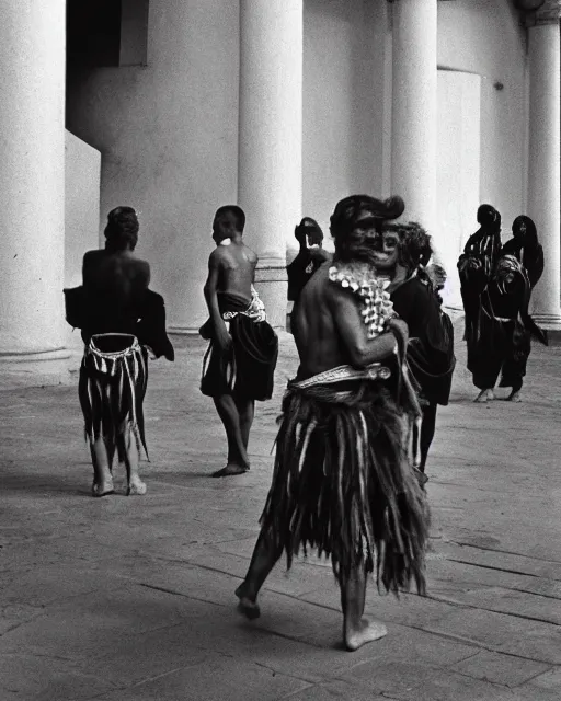 Image similar to Award winning reportage photo of Monegasque Natives with incredible hair wearing traditional garb by Garry Winogrand and Dian Arbus, 85mm ND 5, perfect lighting, gelatin silver process