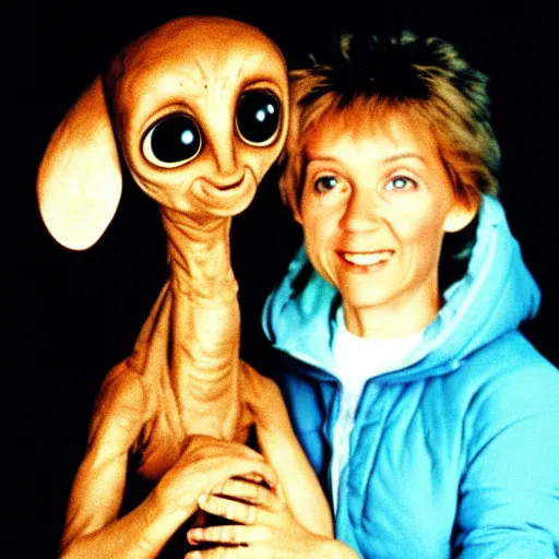 Image similar to family photo, with et, 1 9 8 4