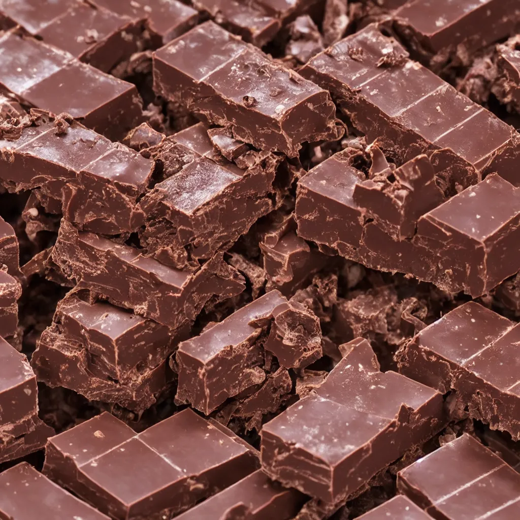 Image similar to close up view of a bar of chocolate on top of a wooden table, 8k, photorealistic, proper shading