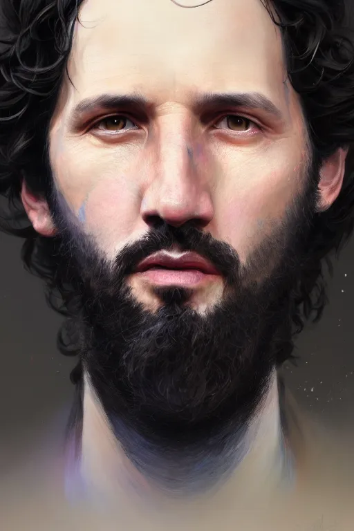 Prompt: ultra detailed close up facial portrait of bret mckenzie, extremely detailed digital painting, in the style of fenghua zhong and ruan jia and jeremy lipking and peter mohrbacher, mystical colors, rim light, beautiful lighting, 8 k, stunning scene, raytracing, octane, trending on artstation